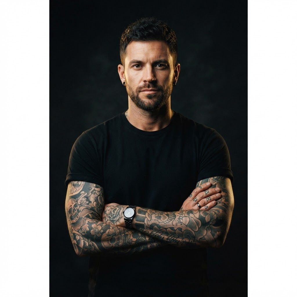 Portrait of Deny, Senior Artist at A Holy Grail Tattoo