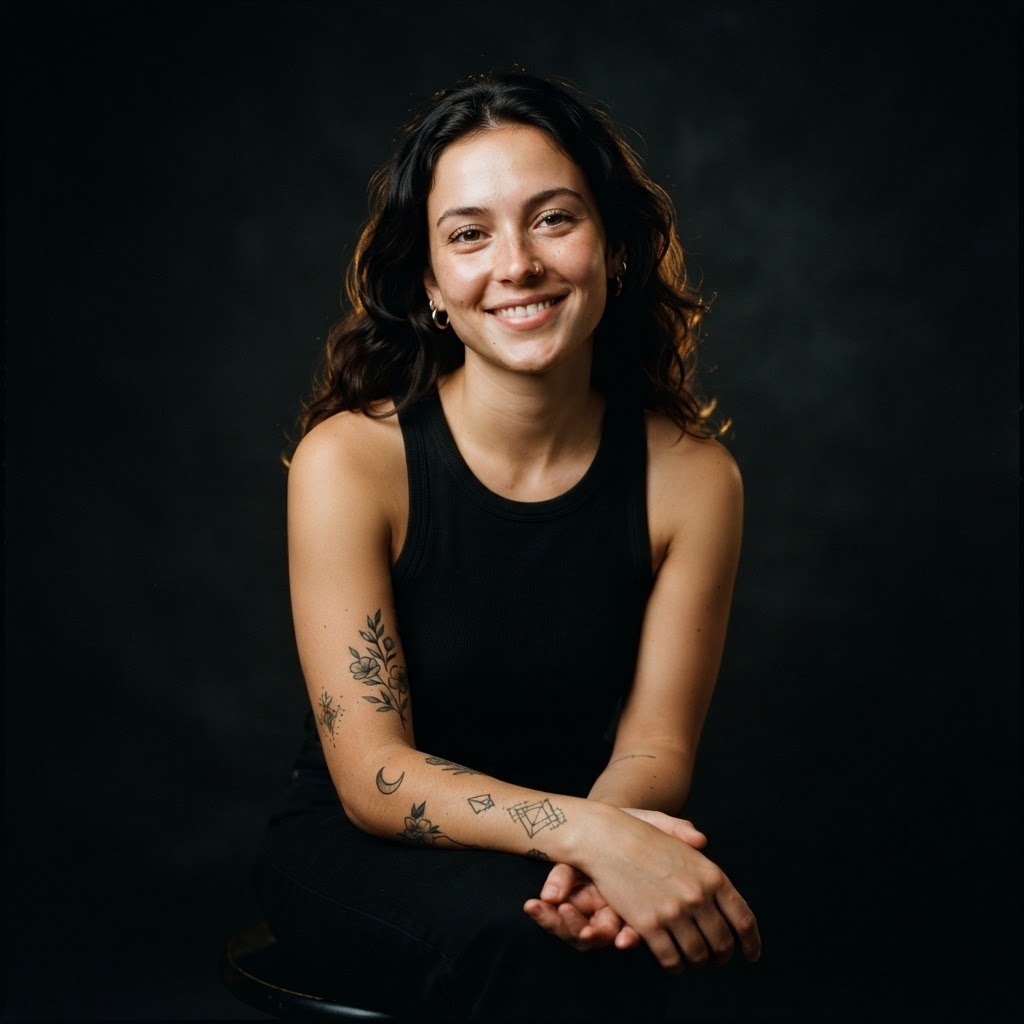 Portrait of Heidi, Apprentice at A Holy Grail Tattoo