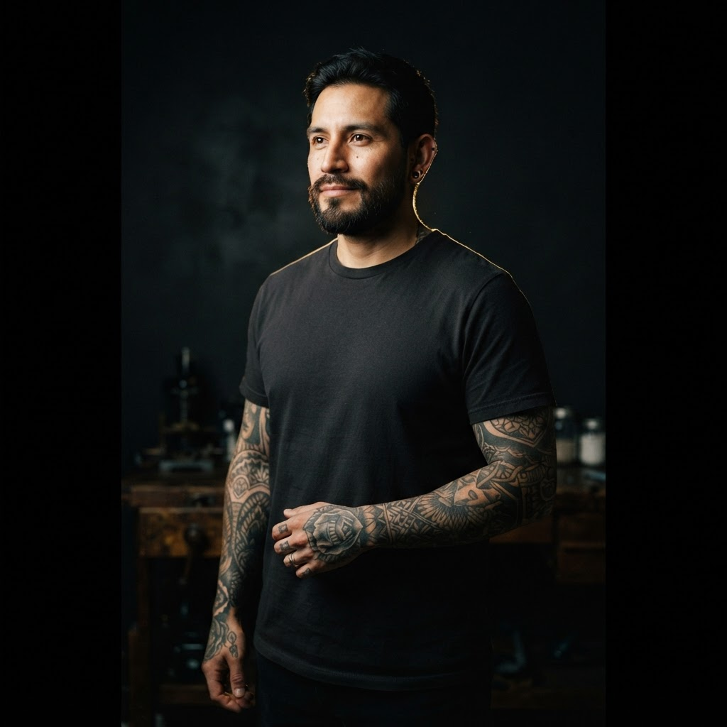 Portrait of Juan, Senior Artist at A Holy Grail Tattoo