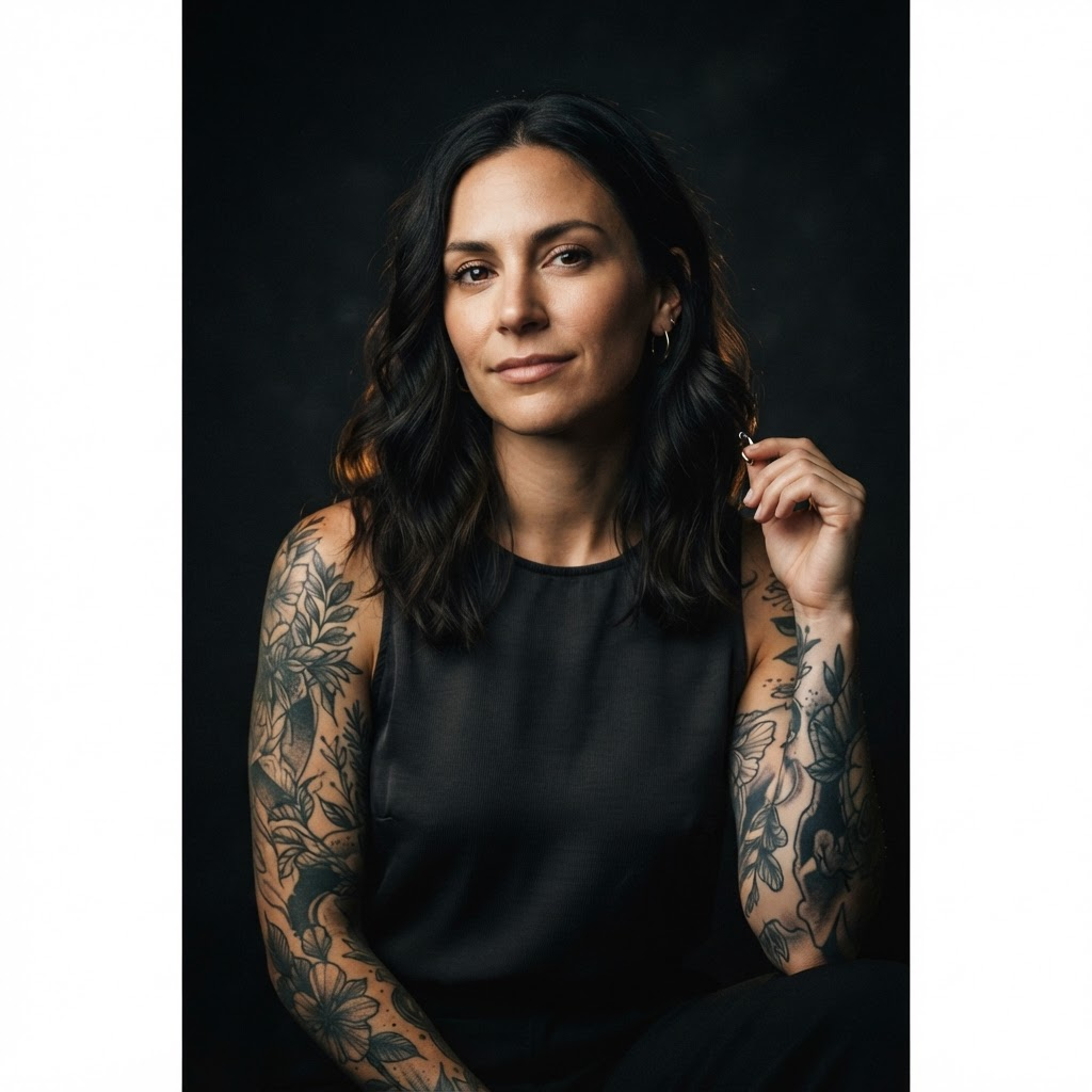 Portrait of Meghan, Artist at A Holy Grail Tattoo