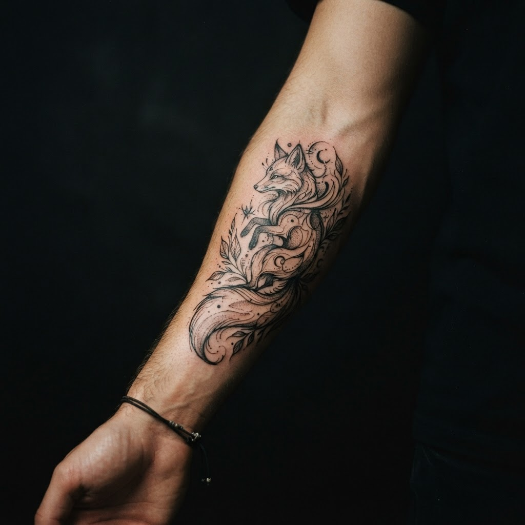 Illustrative animal on the forearm