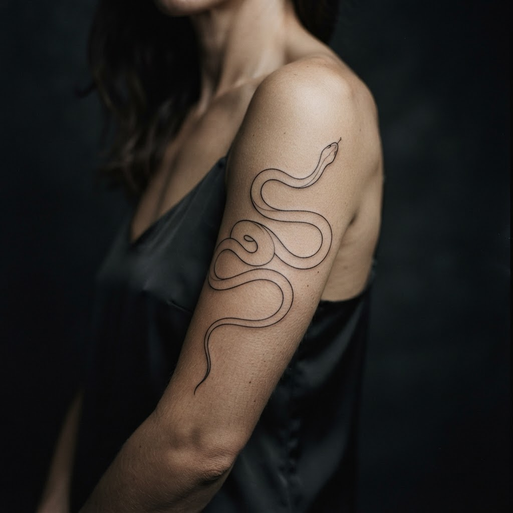 Minimalist fine line snake